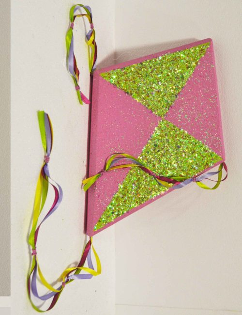 aquilone rosa verde decorazione polistirolo vetrine negozi primavera