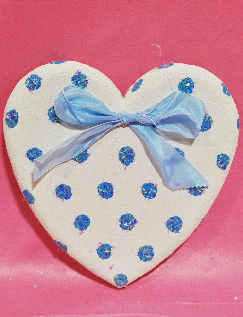 Cuore bianco pois decorazione baby party