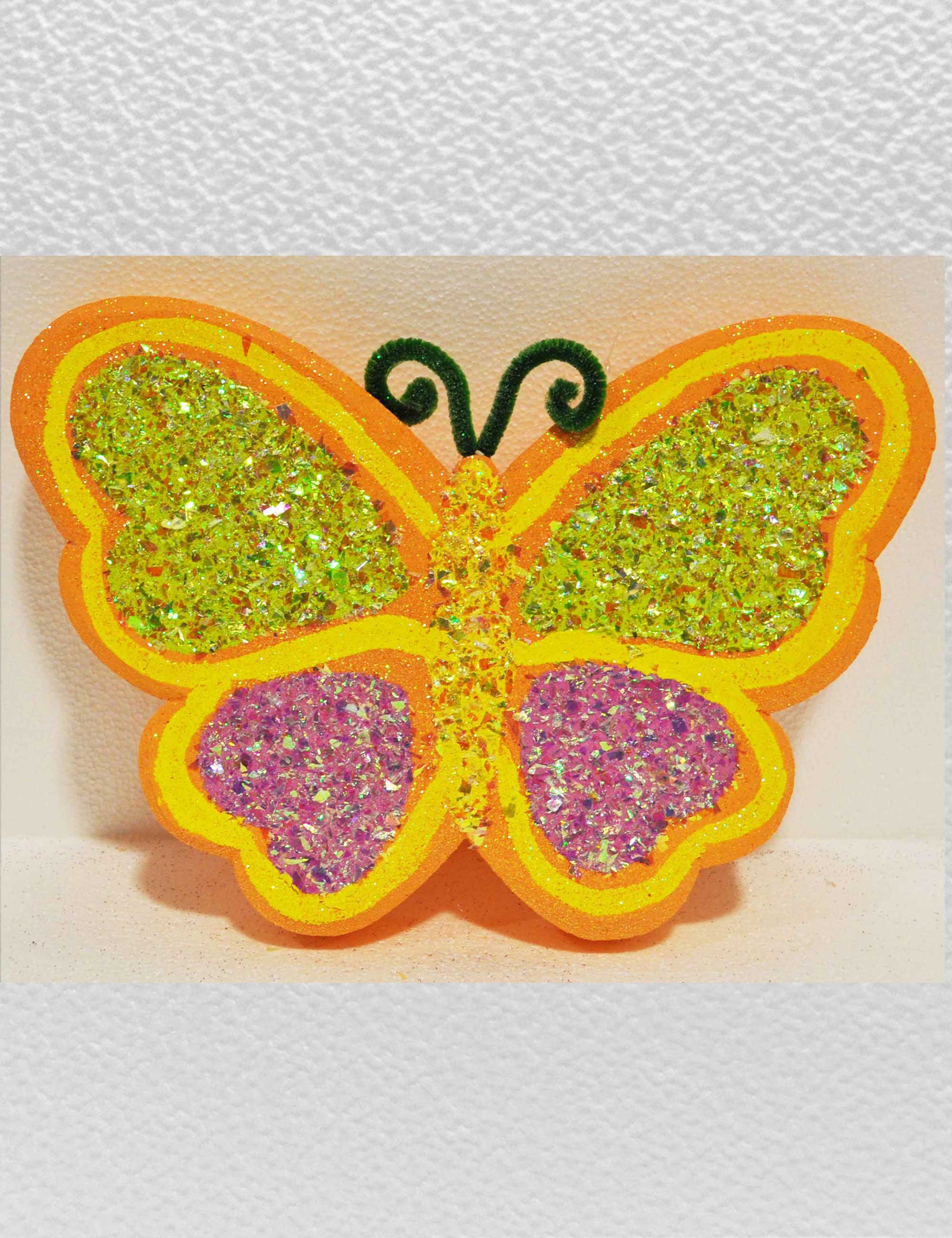 farfalla arancio piccola polistirolo decorazione vetrine primavera pasqua