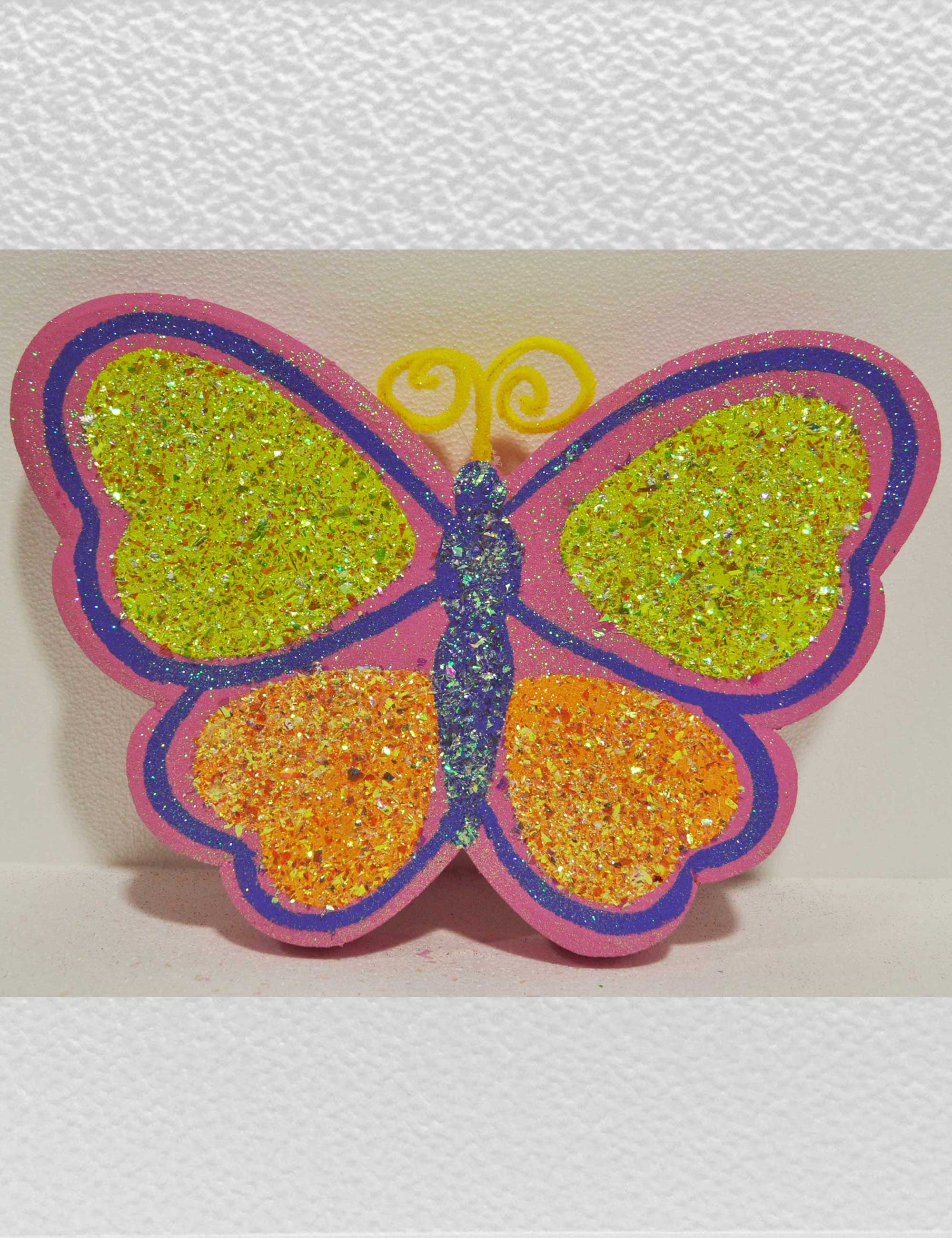 farfalla rosa grande decorazione polistirolo vetrine negozi pasqua