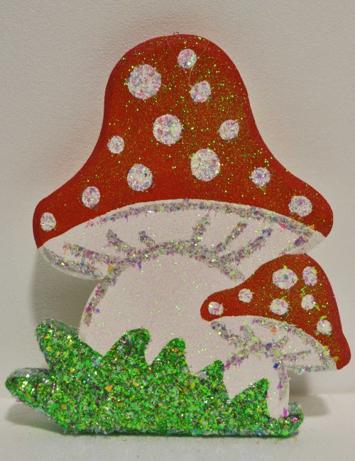 decorazione fungo polistirolo baby party