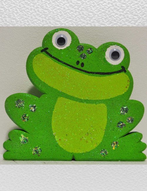 rana verde versione 1 polistirolo colorato vetrine negozi primavera