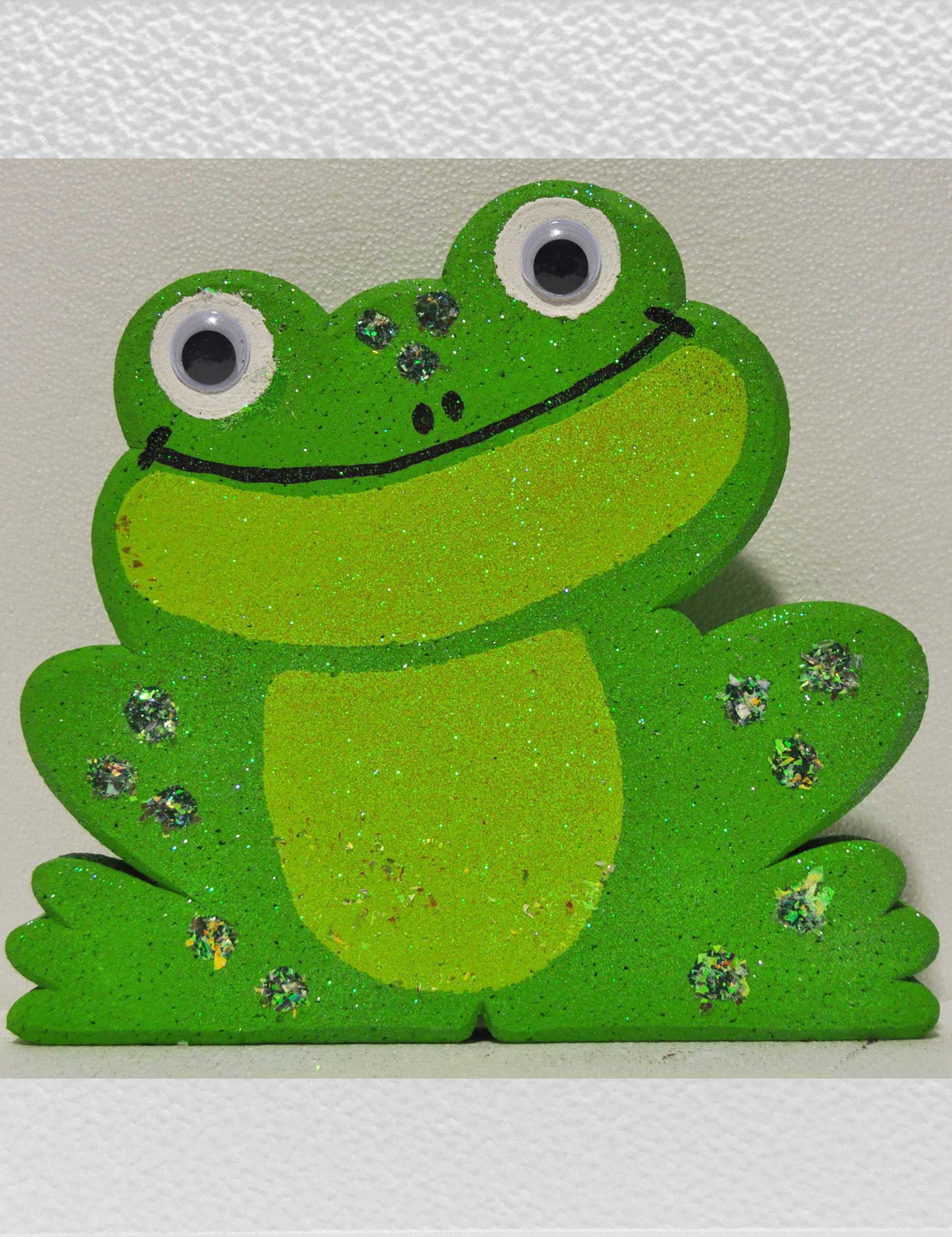 rana verde 2 polistirolo addobbo vetrine primavera negozi