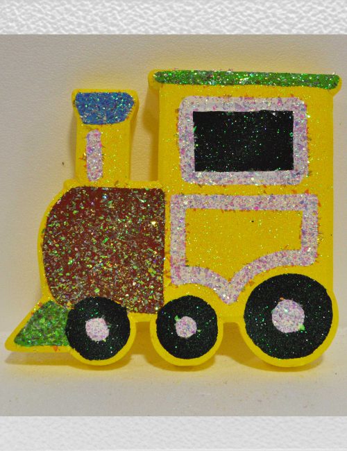 trenino polistirolo giallo decorazione compleanni bambini